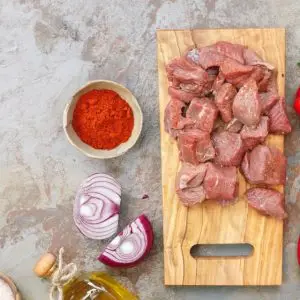 free range diced pork