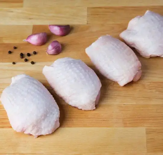 free range chicken skin thigh