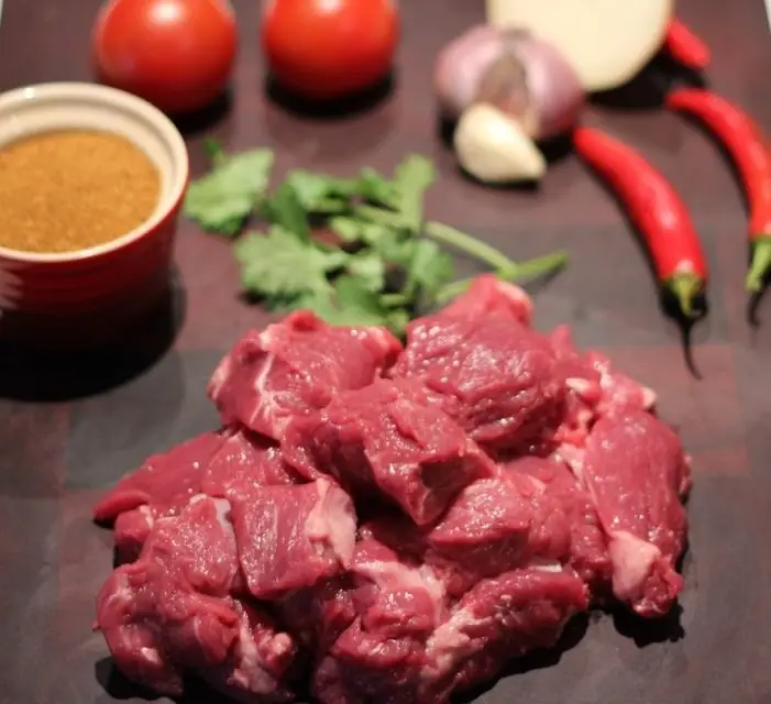 grass fed diced beef