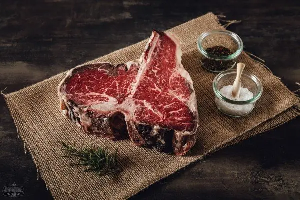 grass fed dry aged T Bone steak