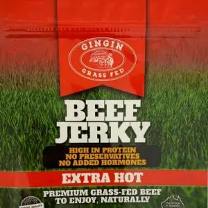 grass fed beef jerky chilli package
