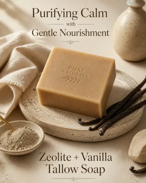 Zeolite and Vanilla Tallow Soap 140g