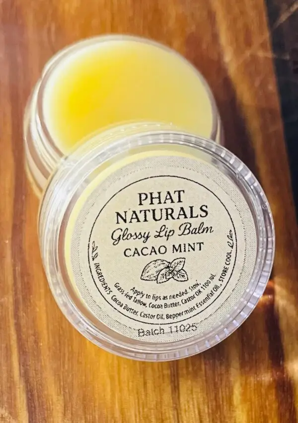 Phat Naturals Glossy Lip Balm – Cacao Mint 10g