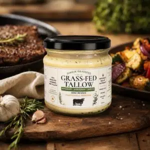 Rosemary, Marjoram & Garlic Infused Grass Fed Beef Tallow